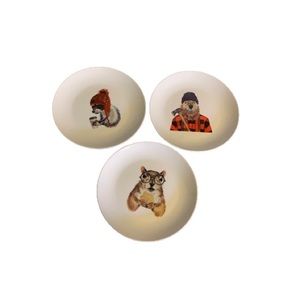 Canvas Woodland Creature Ceramic Plate Set